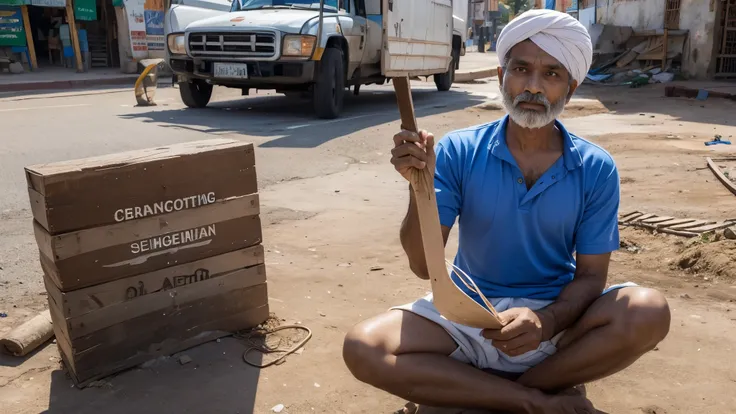 A Indian man his age of 55 years old and he is a work of labour 