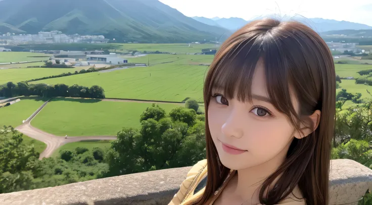 Professional, EF16-35mm f/2.8L III, High Definition, 4K, Photo Quality, Realistic, Soft Light Source, Japanese, One pretty girl, 20 years old, Brown eyes, Parted bangs, Brown hair, Medium hair, Looking at camera, Upper body & close up on subject.
Season: J...