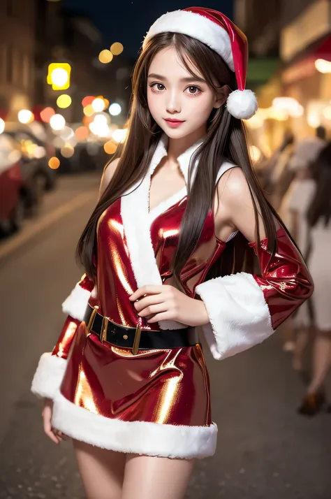 (Very beautiful cute girl), (very cute face:1.2), (baby face:1.1),(sparking crystal clear attractive large eyes:1.2), (thirteen years old:1.1),Beautiful detailed eyes, Detailed double eyelids, (smiling), (realistic photograph:1.1), long straight hair,(Supe...