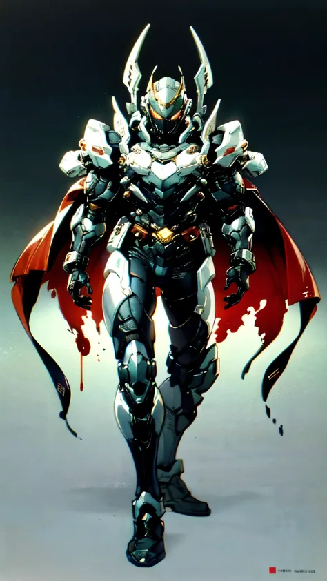 (masterpiece:1.5, best quality:1.5, extremely delicate:1.5), ((male:1.5)), a man wearing a full-face helmet, high-tech biomimetic armored combat suit, (a composite layered chest armor), the design balances heavy with agility, fully enclosed shoulder guards...