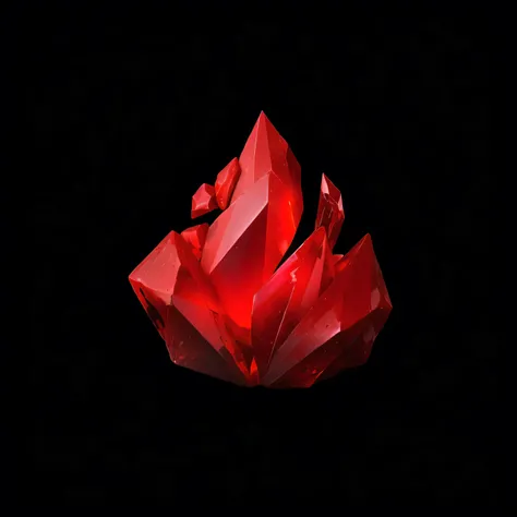 Red crystal, strong contrast, light, masterpiece