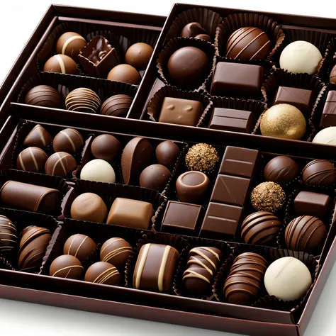 Chocolates of all kinds, no box, no text, no logo