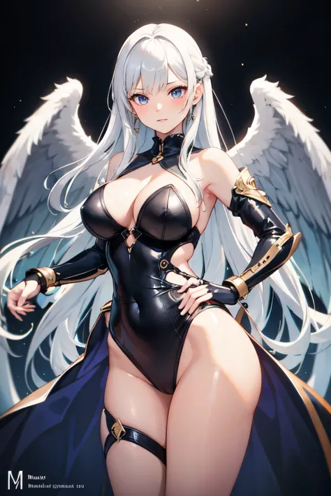 (( top quality)), ((  masterpiece  )), (  Details),  1 girl, silverhair,longhair,sexy,mecanical,wing