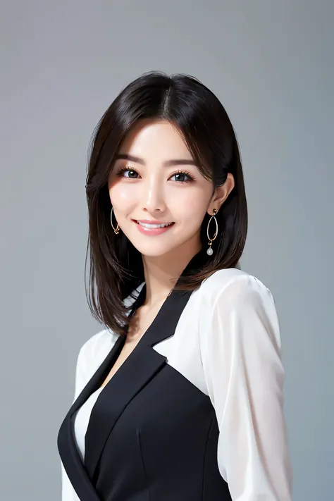    confident ,   attractive,  Modest Japanese female CEO in her early 30s  ,   Clear oval face that maintains an elegant mid-tone composition  .    upper body to head shots   ,  Capture facial structure from 4 angles  .   Tilt the angle  , Wise Eye,   Main...