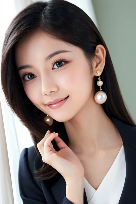   confident ,   attractive,  Modest Japanese female CEO in her early 30s  ,  Clear oval face that maintains an elegant mid-tone composition  .   upper body to head shots   ,  Capture facial structure from 4 angles  .  Tilt the angle  , Wise Eye,  Maintain ...