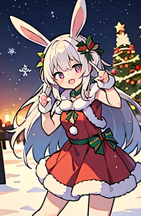 Bunny ears,  Christmas,  girl,  pose