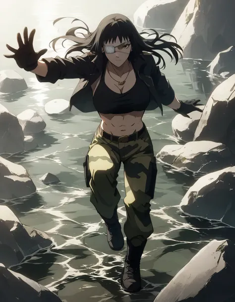 score_9, score_8_up, score_7_up,score_6_up,high resolution,source_anime,s0fiavalm3t,1girl,eyepatch,black hair,long hair,,water,rocks,volumetric lighting,rim lighting,dof,dramatic shadow,full body,dynamic pose,looking at viewer,pov,suspended in air, black s...