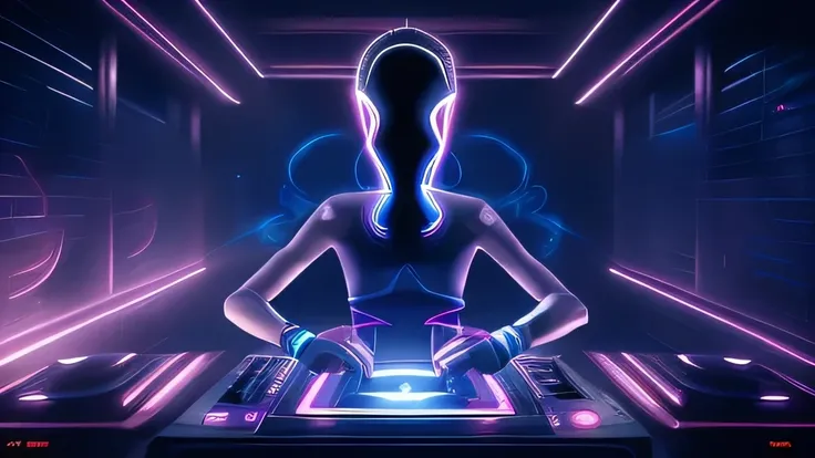 (Highly detailed CG Unity 8k wallpaper), The most beautiful works of art in the world,A blindfolded man is playing a game,((Slender body:1.5)), Portrait of Tadashi Nakayama, Flicker, funk art, Turntablist, portrait of lucha libre DJ, turntablism DJ scratch...