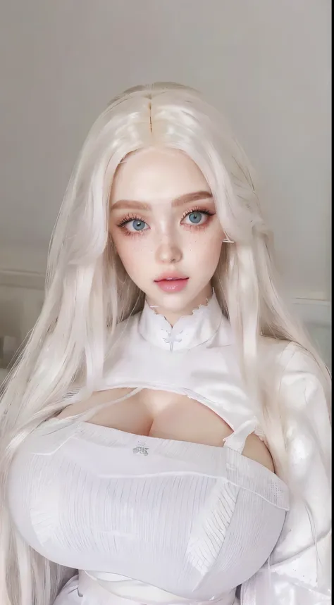 a close up of a doll with long blonde hair and a dress, ball jointed doll and pink eyes, pale milky white porcelain skin, porcelain white skin, pale porcelain white skin, anime barbie in white, artdoll, anime barbie doll, skydoll noa, porcelain white face,...