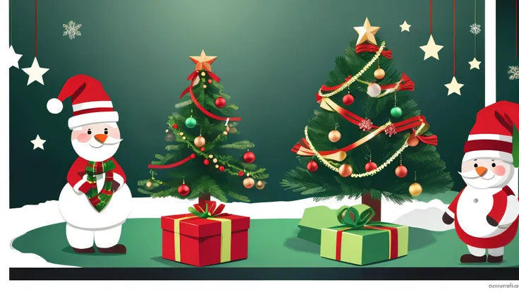 Create a manimalist but very modern and innovative Christmas background sketch. typical colors.