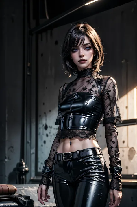 (long dangling navel piercing),detailed shadows,beautiful detailed eyes,beautiful detailed lips,extremely detailed eyes and face,longeyelashes,female body,highlightedNavel,dramatic lighting,cinematic lighting,dark and moody,chiaroscuro,dramatic contrast,bl...