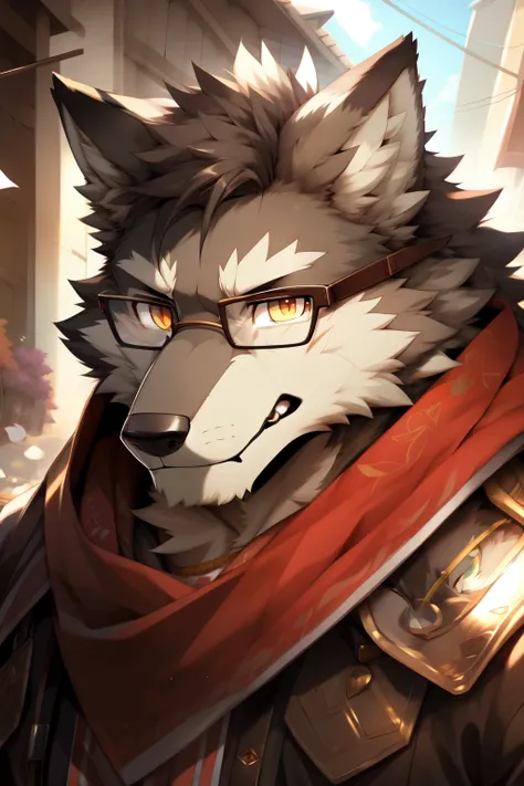 Glasses, anthro wolf, detail eyes, by NullGhost