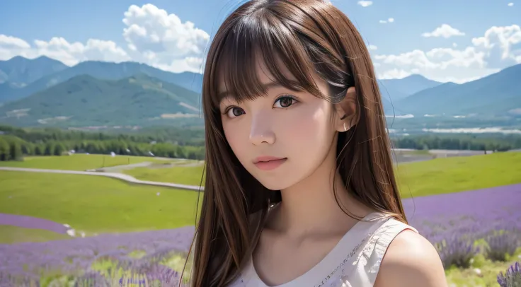 Professional, EF16-35mm f/2.8L III, High Definition, 4K, Photo Quality, Realistic, Soft Light Source, Japanese, One pretty girl, 20 years old, Brown eyes, Parted bangs, Brown hair, Medium hair, Looking at camera, Upper body & close up on subject.
Season: S...