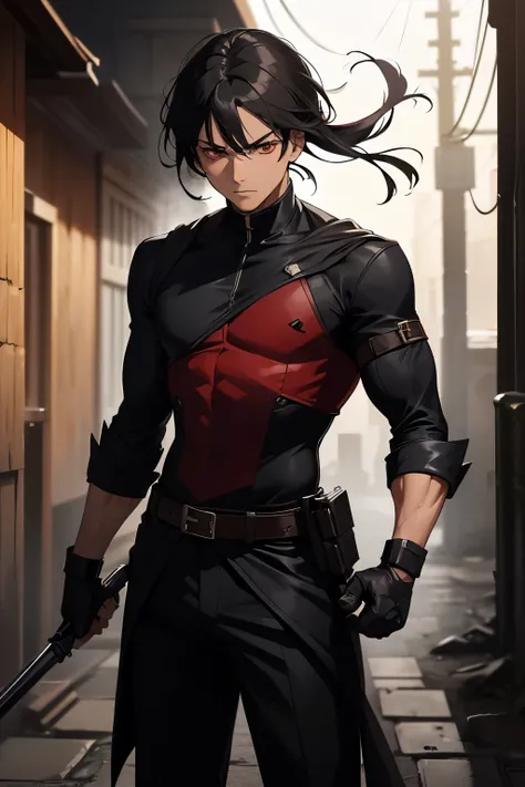 A young and deadly assassin with messy black hair that contrasts sharply with his bright red eyes, which gleam with a dangerous intensity. His smooth, dark brown skin is a testament to his agility and quickness, enabling him to blend effortlessly into the ...