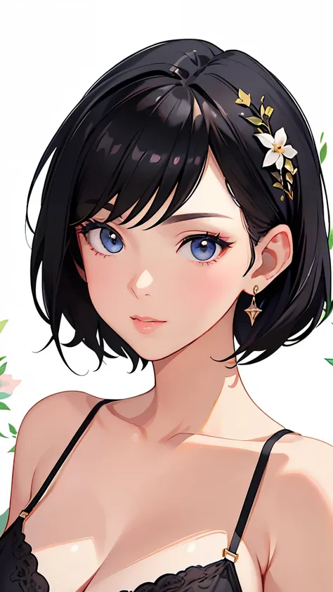  short hair,  bob hair,  black hair, (( realistic )), masterpiece,  side lights, ( Refined Beautiful Eyes), (Long-term),  Portraits, Adult female、full body  Portraits、 realistic , 3d face,  輝く瞳,  dark eyes、 shiny hair, Glowing Skin,  normal size breasts 、A...