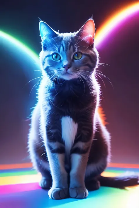 Upload the cat that gives off a rainbow aura