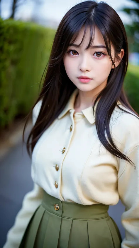 (Best-quality, Masterpiece, Ultra-High-Resolution, (Photorealistic:1.4), Raw Photo, depth of field, professional lighting, perfect anatomy, extremely details), 1girl, 15-years-old, the most famous Japanese idol, (wearing extremely realistic winter-clothes,...