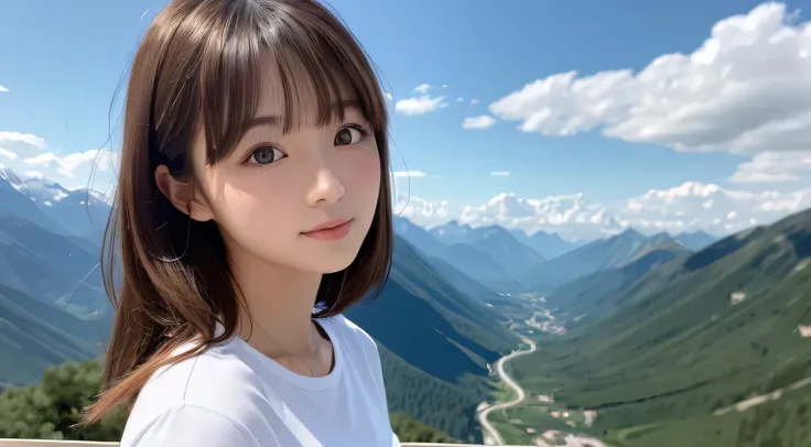 Professional, EF16-35mm f/2.8L III, High Definition, 4K, Photo Quality, Realistic, Soft Light Source, Japanese, One pretty girl, 20 years old, Brown eyes, Parted bangs, Brown hair, Medium hair, Looking at camera, Upper body & close up on subject.
Season: J...