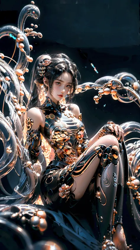  Cyber Tentacle Monster Monk ，（Twin ponytails：1.5、Deep Sea Creatures、 Medusa Hairstyle 、 Tentacle-like Hairstyle ：1.8），Biology is perfect、 Medical Beauty Skin 、 Classical Aesthetic Posture Adjustment and Shaping ， Illusory Aura ，Chic，Dynamic，Holy Aura，Mech...