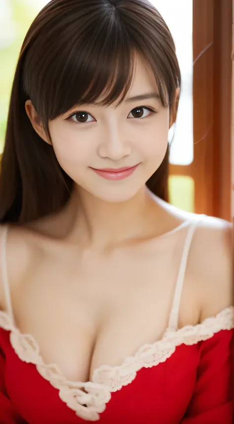 masterpiece,best quality,(Japanese girl),((Beautiful girl)),cleavage,(off shoulder:1.2),(perfect body beauty:1.2),(shy smile),From slightly above