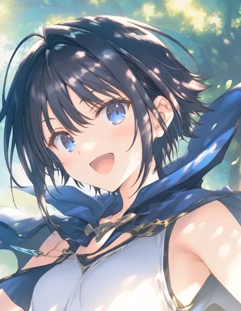 1girl, tomboy, little female, small breasts, beautiful detailed eyes,open mouth, outdoors,wind, fantasy, game CG, break,(artist:mitsumi_misato),artist:fujiyama,artist:aquaplus, break,(masterpiece), (best quality), (ultra-detailed),(Detailed Lighting), very...