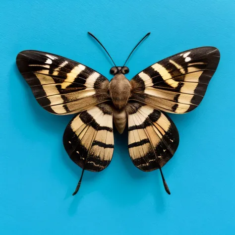 a close up of a moth on a wall with a blue background, beautiful moths, detailed. insect like, insect, 2020, 2 0 2 0, by Elizabeth Jane Lloyd, exquisite and handsome wings, zhuoxin ye, highly detailed creature, made of insects, moth, by Kanō Tanyū, mingche...