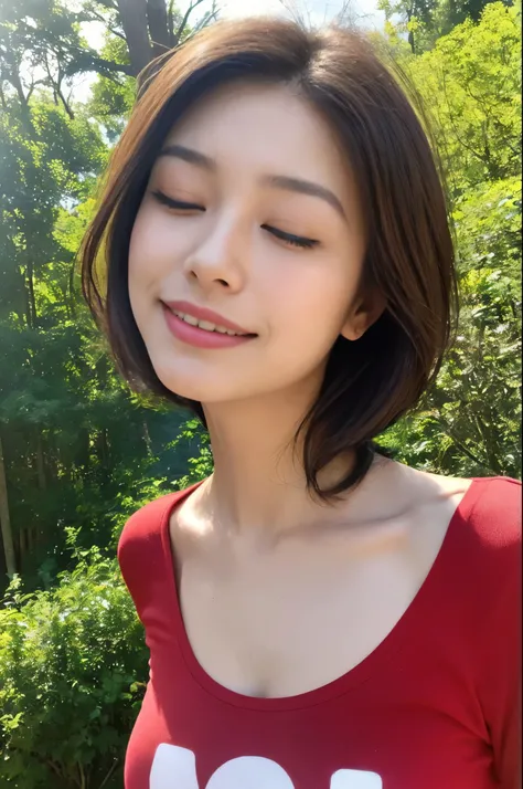 ((top-quality、8k、​masterpiece: 1. Perfect Body Beauty: 1.4、 slim abs: 1.2、 beautiful slender abs for women:1.3、( highlight haircut yeast B cup:1.2), medium breast, Round shaped breasts, Perfectly shaped breasts, (()),  hyper-detailed face、The composition s...