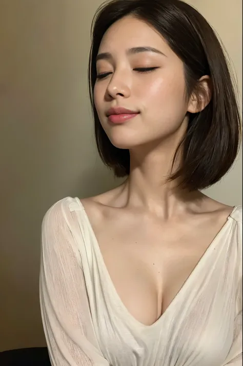 ((top-quality、8k、​masterpiece: 1. Perfect Body Beauty: 1.4、 slim abs: 1.2、 beautiful slender abs for women:1.3、( highlight haircut yeast B cup:1.2), medium breast, Round shaped breasts, Perfectly shaped breasts, (()),  hyper-detailed face、The composition s...