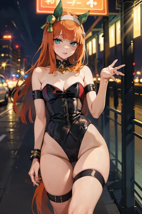 NSFW,masterpiece, top quality, high definition , very detailed , silence Suzuka (Horse Girl),(Prostitute:1.5),Nightlife