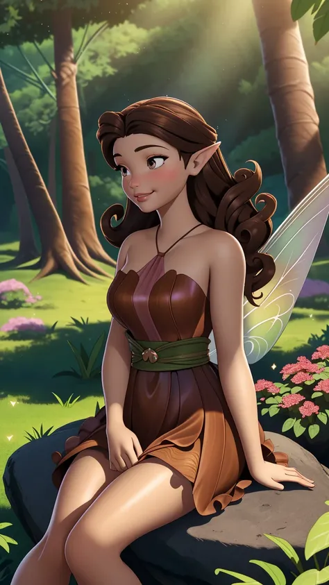 1girl in, age18, Rosetta Waifu, photo of perfect woman, miniature ferry, Solo, (miniature girl and a huge world: 1.2), Aesthetic artwork, (long brown hair, brunette with curls:1.25), (pale skin, large breasts, DD-cup, runners body, very thin waist, skinny,...