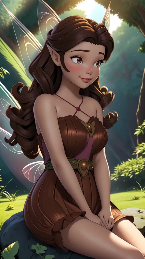 1girl in, age18, Rosetta Waifu, photo of perfect woman, miniature ferry, Solo, (miniature girl and a huge world: 1.2), Aesthetic artwork, (long brown hair, brunette with curls:1.25), (pale skin, large breasts, DD-cup, runners body, very thin waist, skinny,...