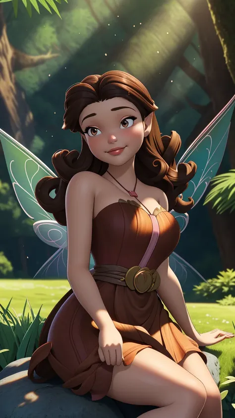 1girl in, age18, Rosetta Waifu, photo of perfect woman, miniature ferry, Solo, (miniature girl and a huge world: 1.2), Aesthetic artwork, (long brown hair, brunette with curls:1.25), (pale skin, large breasts, DD-cup, runners body, very thin waist, skinny,...