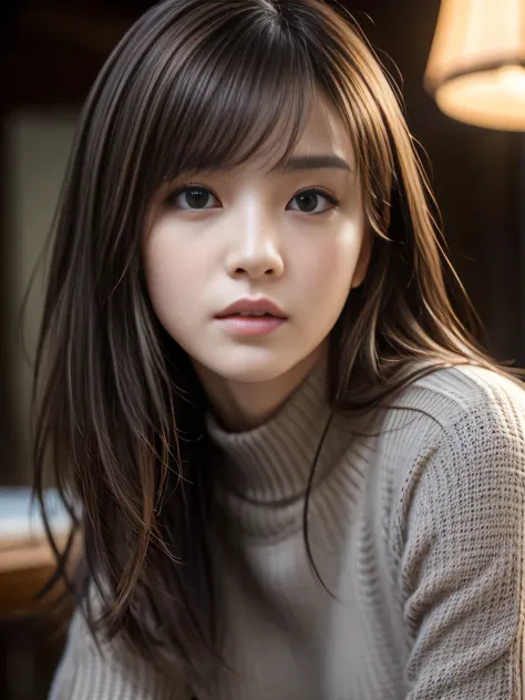 best quality, ultra-detailed, intricately detailed hyperdetailed, realistic, sharp features, highly detailed, sharp focus, masterpiece, (Japanese idol), 19 yo, perfect face, perfect and delicate gray eyes, perfect lips, flexible female form, cinematic, hyp...