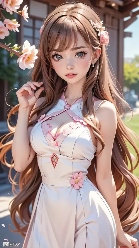 Anime-style girl with long hair and flowers, Cute anime waifu in a nice dress, Beautiful Anime Girls, Cute and detailed digital art, Beautiful anime portraits, pixiv artstationのguweiz, Gweiz-style artwork, Guweiz on ArtStation Pixiv, Detailed digital anime...