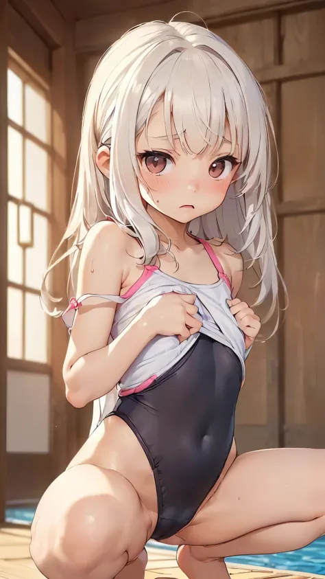 Cut
(((  top quality、  Details、Accurate Fingers、  accurately depicted body  、COMPLETE ANATOMY))),5歳の girl、((( One Japanese person、Petiteな girl、ren、Young、 flat chested、Small chest、 girl、 short due to the heat、Petite、flat breast,Very small、Young girl、 slight...