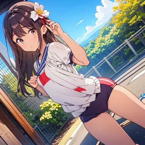 Japan white gym clothes, bloomers