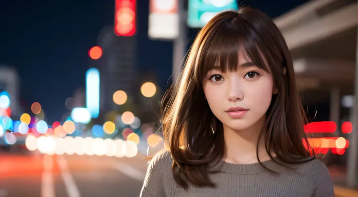 Professional, EF16-35mm F2.8L III, High Definition, 4K, Photo Quality, Realistic, Soft Light Source, Japanese, One pretty girl, 20 yrs old, Brown eyes, Parted bangs, Brown hair, Medium hair, Upper body & close up on subject.
Season: March.

Clothing: gray ...