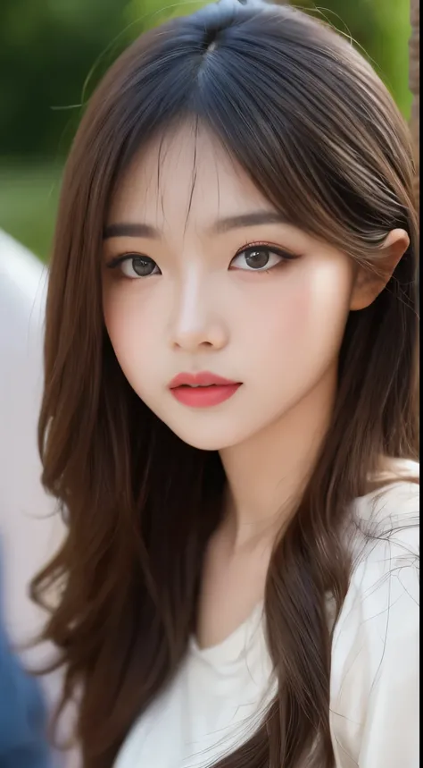 masutepiece, Best quality, illustration, Ultra-detailed, finedetail, A high resolution, 8K wallpaper, Perfect dynamic composition, Beautiful detailed eyes, Summer of Ladies,Medium hair,Natural color lips,Smile,Harajuku、20 years girl、Cute、Look at the sexy s...