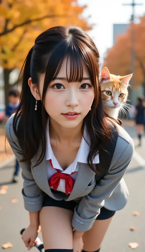  super real ,  Photorealistic ,  she looks so happy , shadow, Global Illumination, alone, ( famous teenage Japanese idol girl :1.5), So beautiful fragile Japanese girl, So beautiful、 Very cute but cool face like a boy , ( very big breasts),  surimi waist ,...