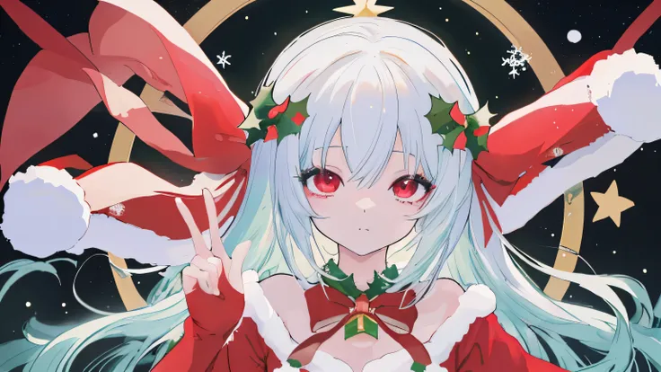  Christmas、A woman who sings anime songs、 最 high image quality、 high image quality、anime、anime style