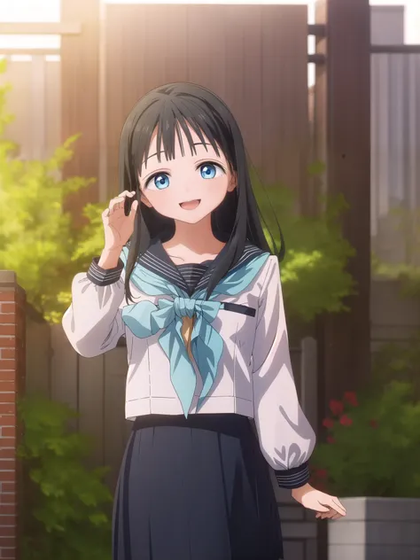 ((masterpiece)),( top quality), Official Art , extremely delicate and beautiful, very detailed CG, Unity 8K Wallpaper , super detailed, beautiful detailed eyes, highly detailed faces, outdoor, 1 girl,Alone, upper body, watching viewers,opposite,smile,,Asuk...