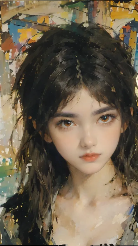 watercolor. portrait close-up [devils daughter]; [drawing inspiration from luis royo masterpiece]; [young beautiful very sad schoolgirl-demonica in bohemian attire], by [anna dittman], by [jeremy mann]; [fantasycore aesthetics; whimsical fairycore; utopian...