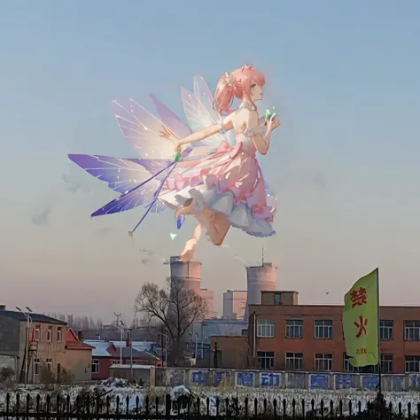 A fairy fairy soars into the sky