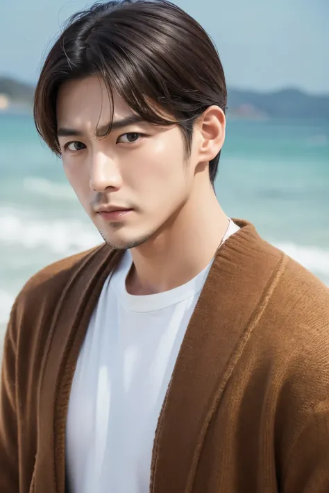 Korean Style　Salty-faced handsome man　Beardless　Fair skin