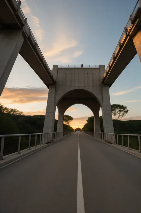 sunset bridge, no people