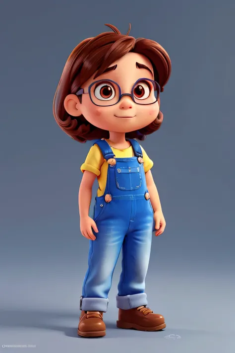 a close up of a cartoon character wearing overalls, cute cartoon character, cute 3 d render, rens art in artstation, animation character, cute character, pixar cute character design, 3d character, 3 d character, adorable digital painting, arnold maya rende...