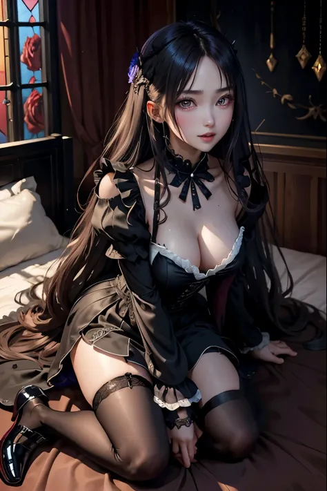 
ハードな dark gothic メイク、Dark black eyeshadow、 sad、Good skin radiance、 dark gothic 、 dark smile 、palace、The beauty of fragrance、24 years old、 Knee High Socks、 pantyhose、Masturbation facial expressions、Extremely fair skin、 rich expression of pleasure 、 uncomfo...