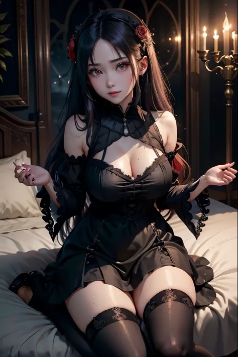 
ハードな dark gothic メイク、Dark black eyeshadow、 sad、Good skin radiance、 dark gothic 、 dark smile 、palace、The beauty of fragrance、24 years old、 Knee High Socks、 pantyhose、Masturbation facial expressions、Extremely fair skin、 rich expression of pleasure 、 uncomfo...