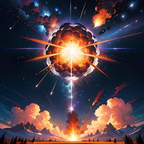 explosion of the universe, meteor