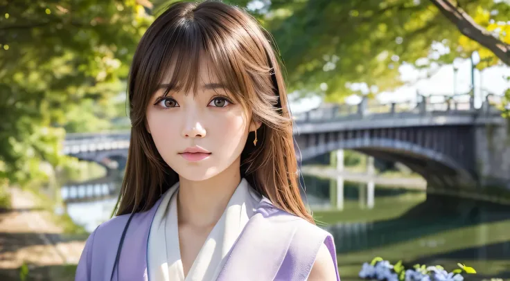 Professional, EF16-35mm F2.8L III, High Definition, 4K, Photo Quality, Realistic, Soft Light Source, Japanese, One pretty girl, 20 years old, Brown eyes, Parted bangs, Brown hair, Medium hair, Upper body & close up on subject.
Location: Miyoshi city, Tokus...